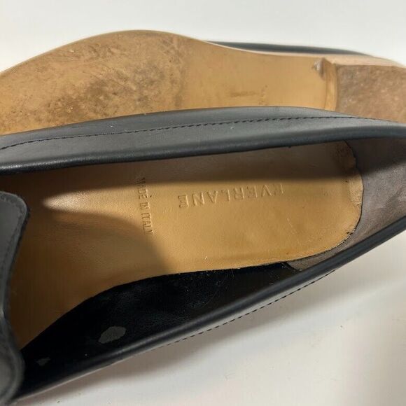 Everlane Black Leather Loafers with Natural Wood Heel - Picture 10 of 10